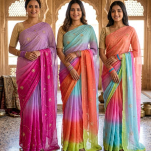 Dimond Chiffon Saree Jaal Work With Blouse